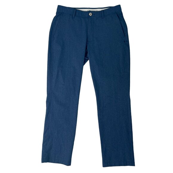 Under Armour Pants Mens 32 Navy Golf Straight Flat Front Performance Chino - Picture 1 of 14